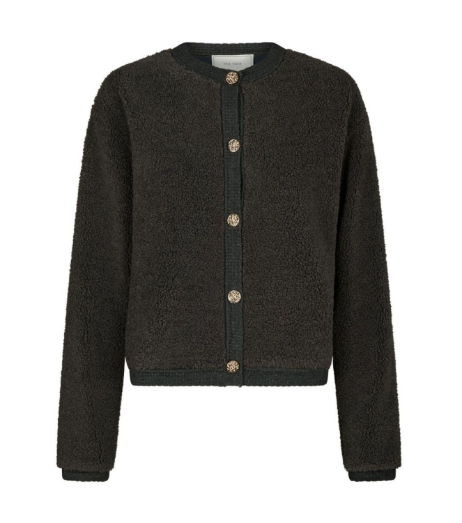 Neo Noir Limo fluffy knit cardigan 132 Antracit