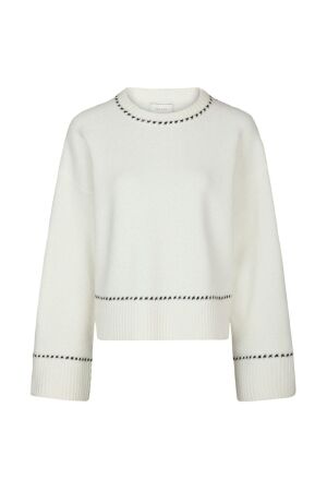 Neo Noir Roeme knit stitch blouse 121 Offwhite