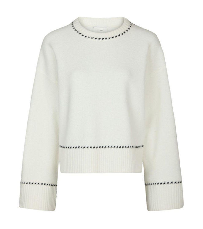 Neo Noir Roeme knit stitch blouse 121 Offwhite