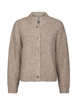 Neo Noir Taura fluffy knit cardigan Beige Melange