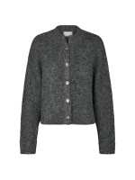 Neo Noir Taura fluffy knit cardigan 132 Antracit