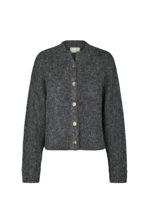Neo Noir Taura fluffy knit cardigan 132 Antracit