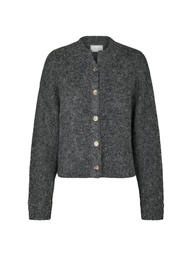 Neo Noir Taura fluffy knit cardigan 132 Antracit