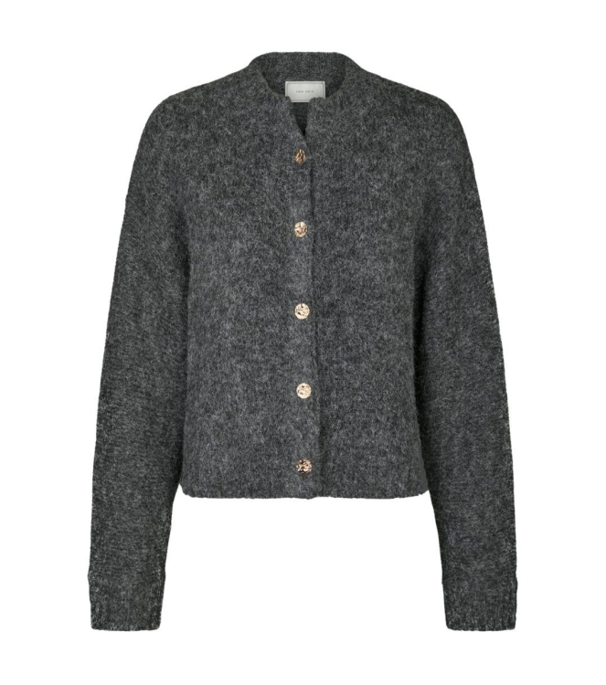 Neo Noir Taura fluffy knit cardigan 132 Antracit