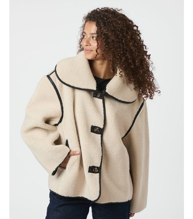 Neo Noir Edmund teddy jacket 124 Ivory