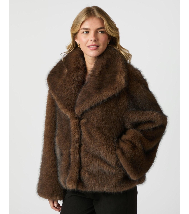 Neo Noir Stephanie faux fur jacket 210 Brown