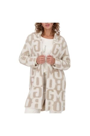 Monari Strickjacke 519 Truffle gemustert