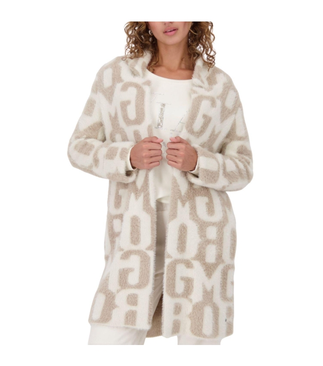 Monari Strickjacke 519 Truffle gemustert