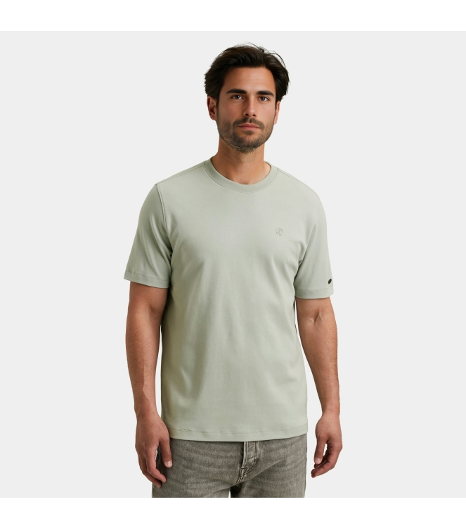 Cast Iron Short sleeve r-neck regular fit in 9040 Puritan grey