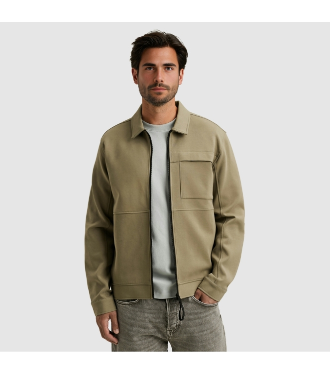Cast Iron Zip jacket interlock sweat 8025 Brindle