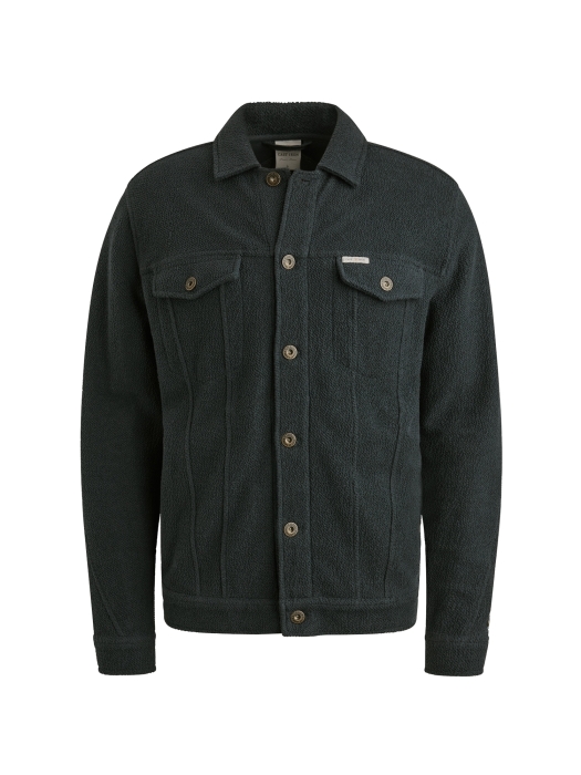 Cast Iron Button jacket frontloop terry 5442 Sea storm