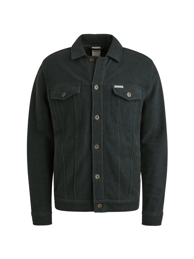 Cast Iron Button jacket frontloop terry 5442 Sea storm