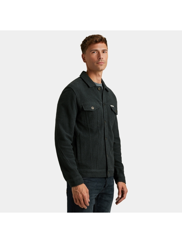 Cast Iron Button jacket frontloop terry 5442 Sea storm