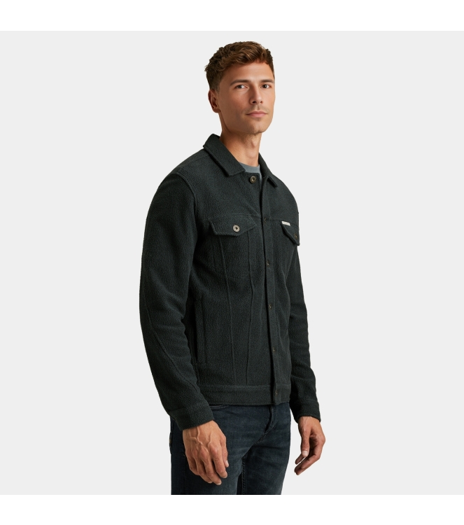 Cast Iron Button jacket frontloop terry 5442 Sea storm