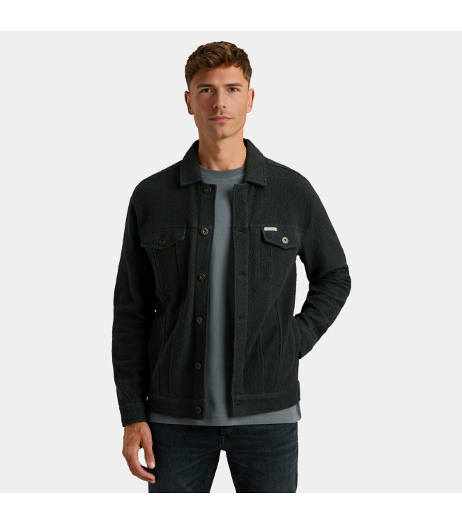 Cast Iron Button jacket frontloop terry 5442 Sea storm