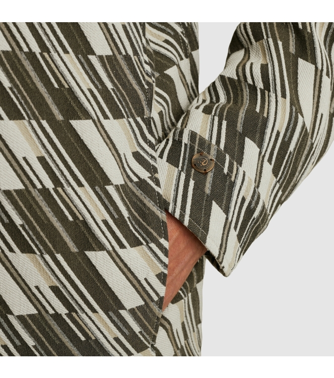 Cast Iron LONG SLEEVE SHIRT Tech Jacquard 9001 Vaporous gray