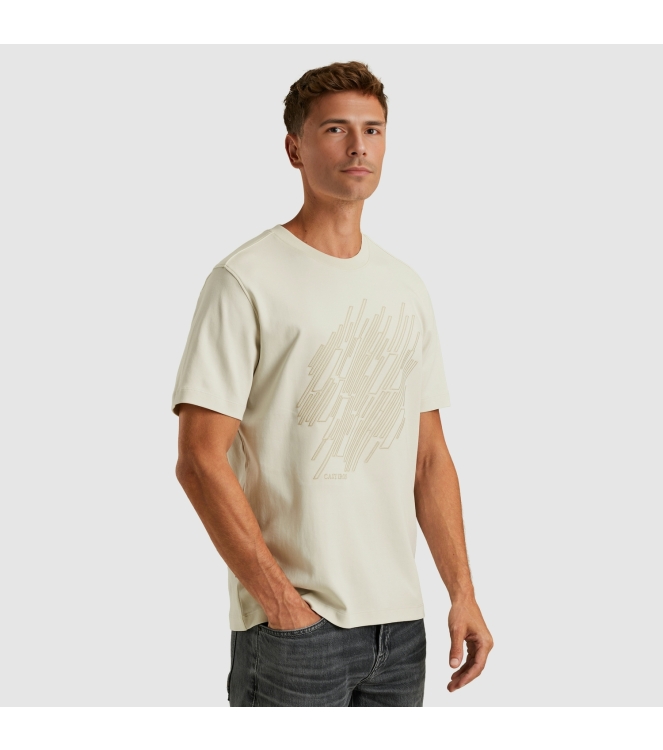 Cast Iron Short sleeve r-neck regular fit in 9001 Vaporous gray