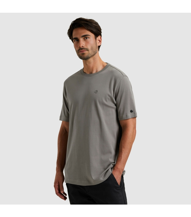 Cast Iron Short sleeve r-neck regular fit in 9133 Granite gray