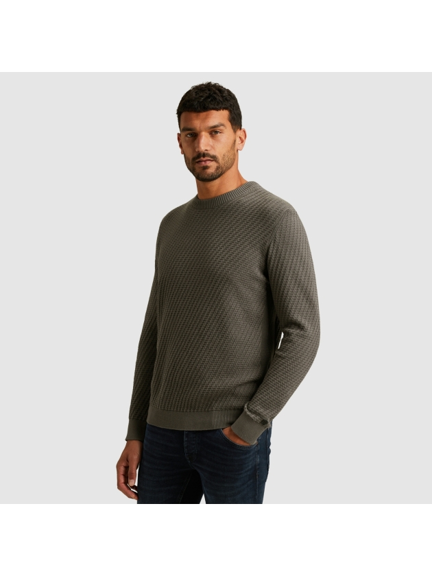 Cast Iron Crewneck regular fit cotton stretc 9133 Granite gray