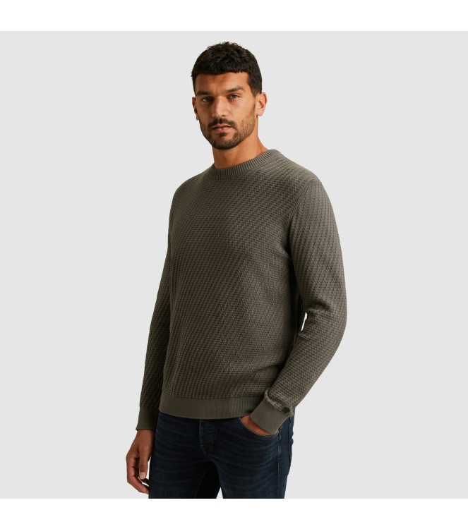 Cast Iron Crewneck regular fit cotton stretc 9133 Granite gray