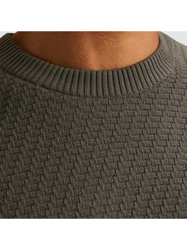 Cast Iron Crewneck regular fit cotton stretc 9133 Granite gray