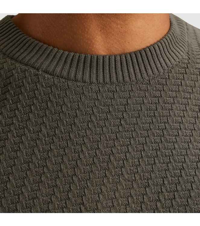 Cast Iron Crewneck regular fit cotton stretc 9133 Granite gray