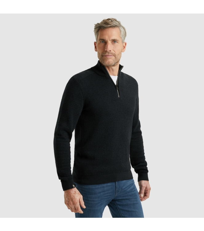 Vanguard Half zip collar cotton mouline 5073 Sky captain