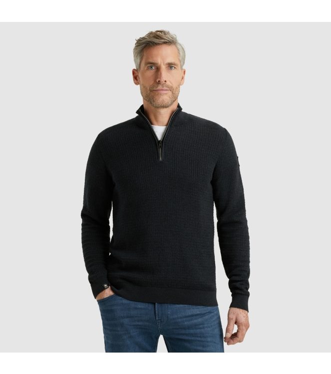 Vanguard Half zip collar cotton mouline 5073 Sky captain