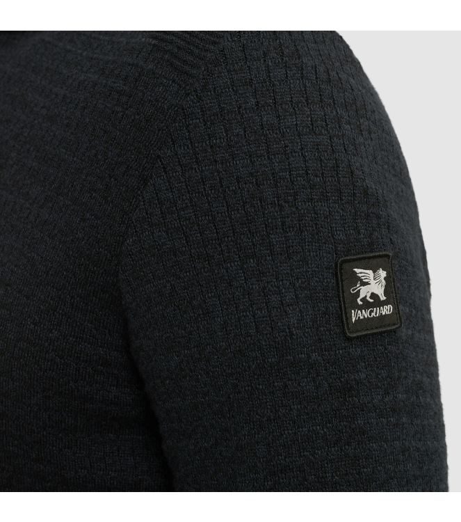 Vanguard Half zip collar cotton mouline 5073 Sky captain