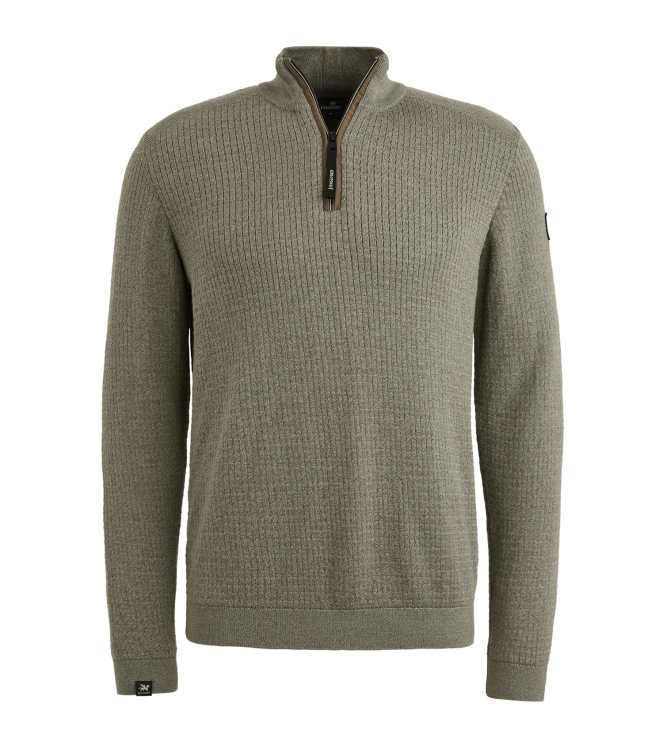 Vanguard Half zip collar cotton mouline 6497 Tea leaf