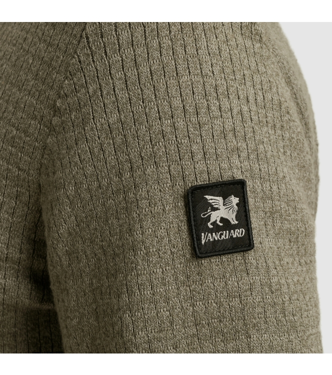 Vanguard Half zip collar cotton mouline 6497 Tea leaf