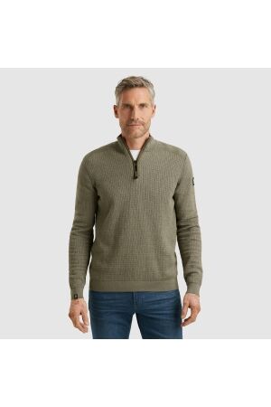 Vanguard Half zip collar cotton mouline 6497 Tea leaf
