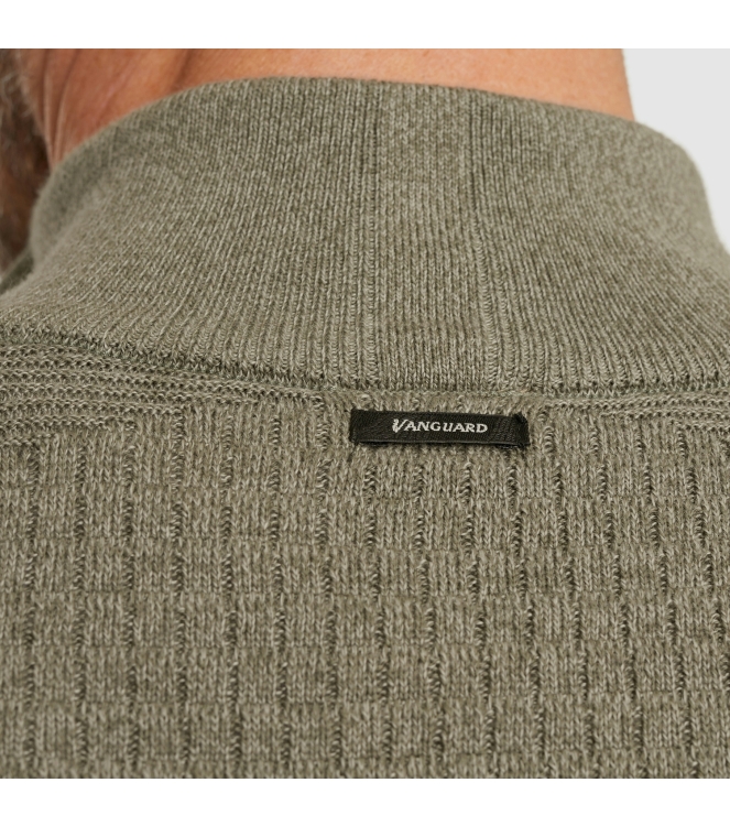Vanguard Half zip collar cotton mouline 6497 Tea leaf