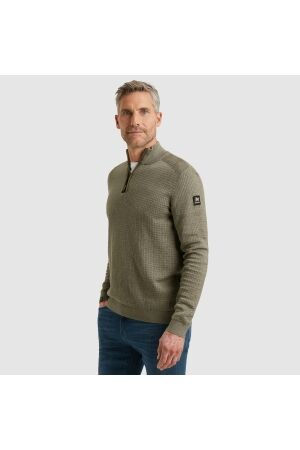Vanguard Half zip collar cotton mouline 6497 Tea leaf