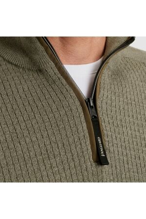 Vanguard Half zip collar cotton mouline 6497 Tea leaf