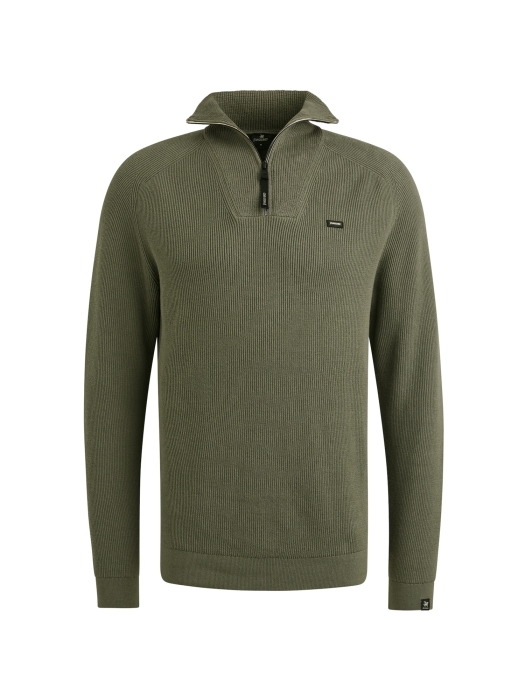 Vanguard Half zip collar cotton structure 6497 Tea leaf