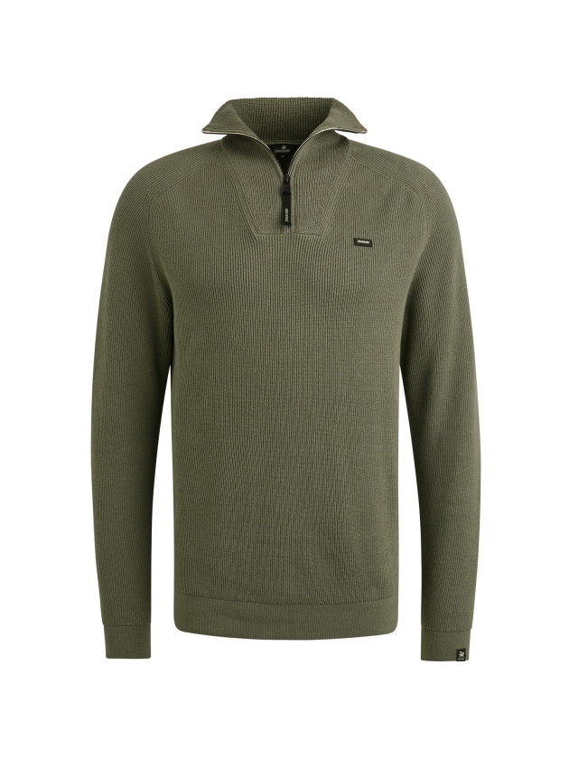 Vanguard Half zip collar cotton structure 6497 Tea leaf