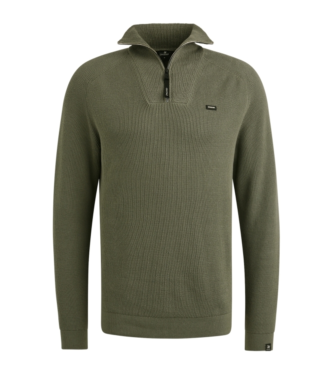 Vanguard Half zip collar cotton structure 6497 Tea leaf