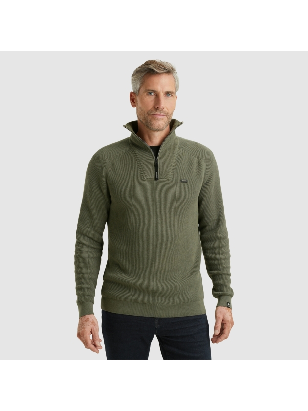Vanguard Half zip collar cotton structure 6497 Tea leaf
