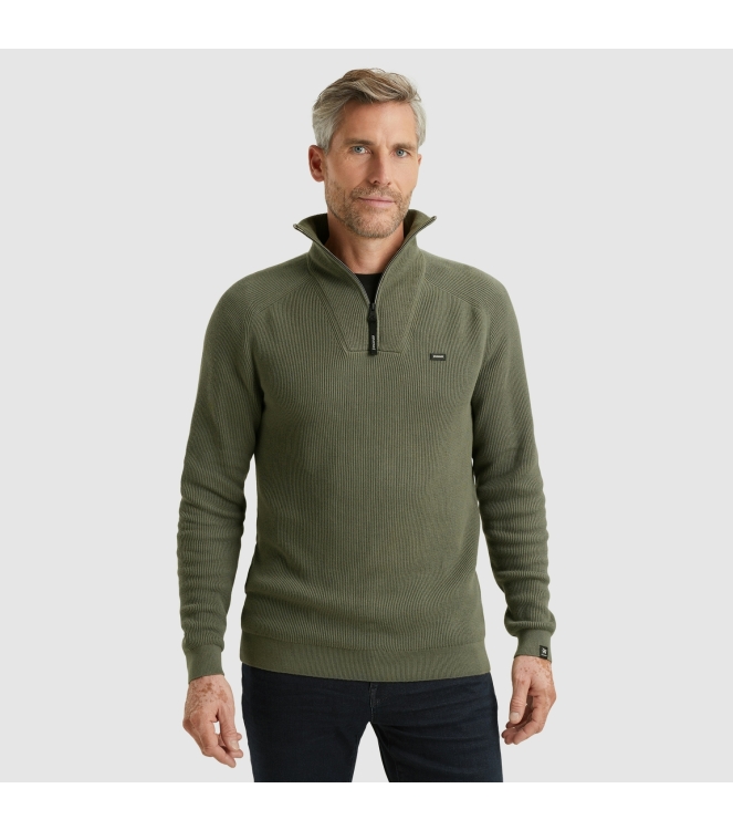 Vanguard Half zip collar cotton structure 6497 Tea leaf