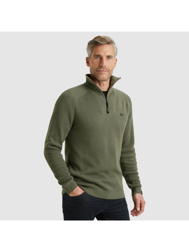 Vanguard Half zip collar cotton structure 6497 Tea leaf