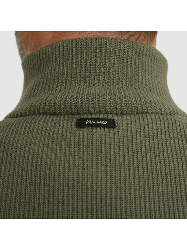 Vanguard Half zip collar cotton structure 6497 Tea leaf