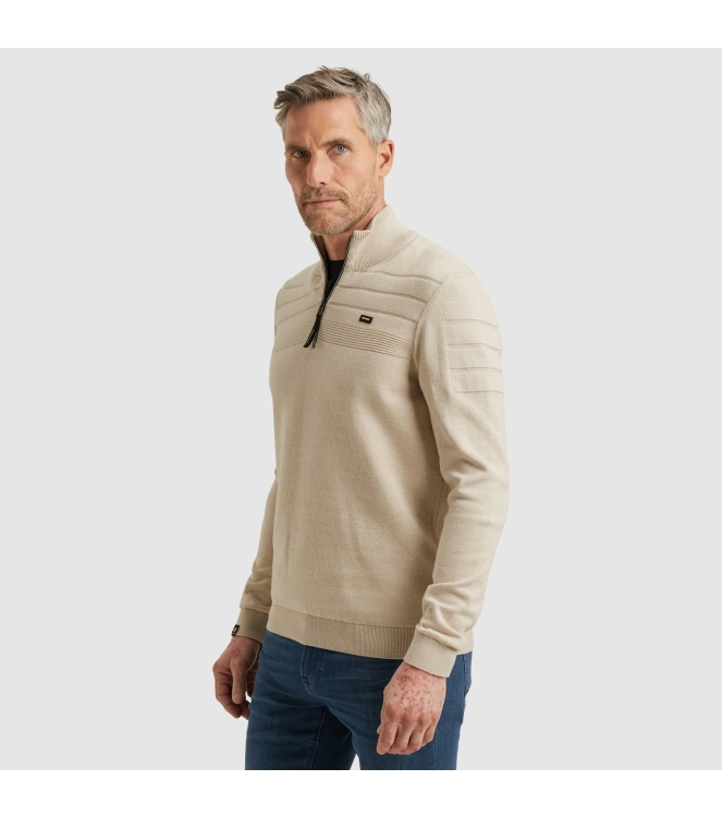 Vanguard Half zip collar cotton bonded moul 7144 White pepper
