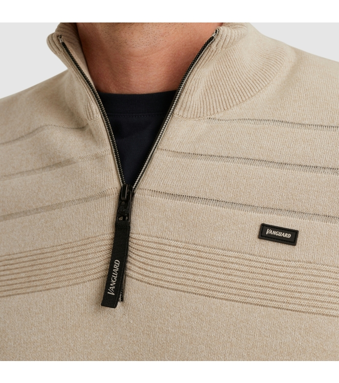 Vanguard Half zip collar cotton bonded moul 7144 White pepper