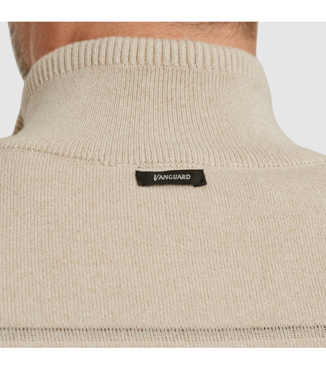 Vanguard Half zip collar cotton bonded moul 7144 White pepper