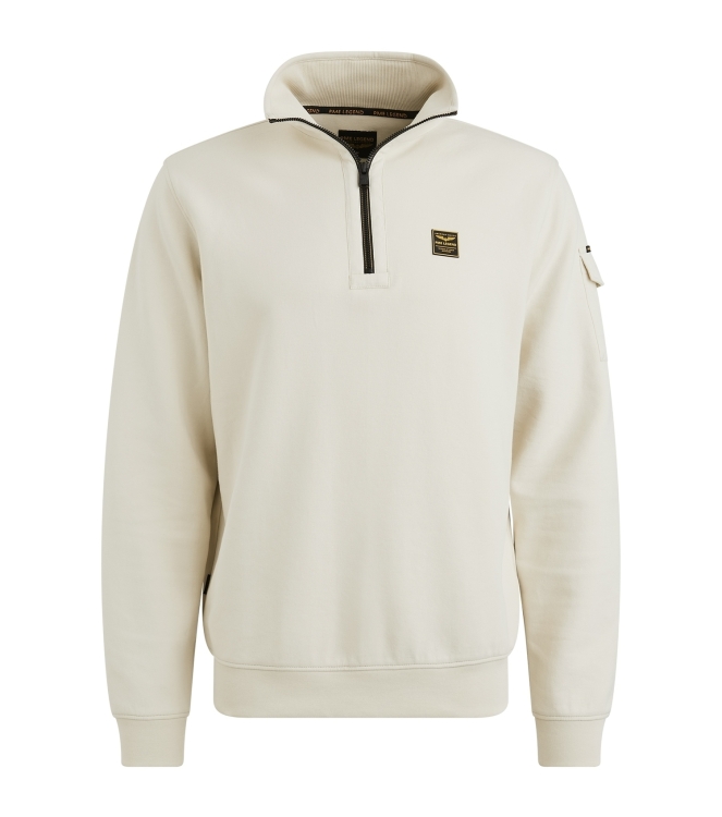 PME Legend Half zip collar interlock jersey 7013 Bone white
