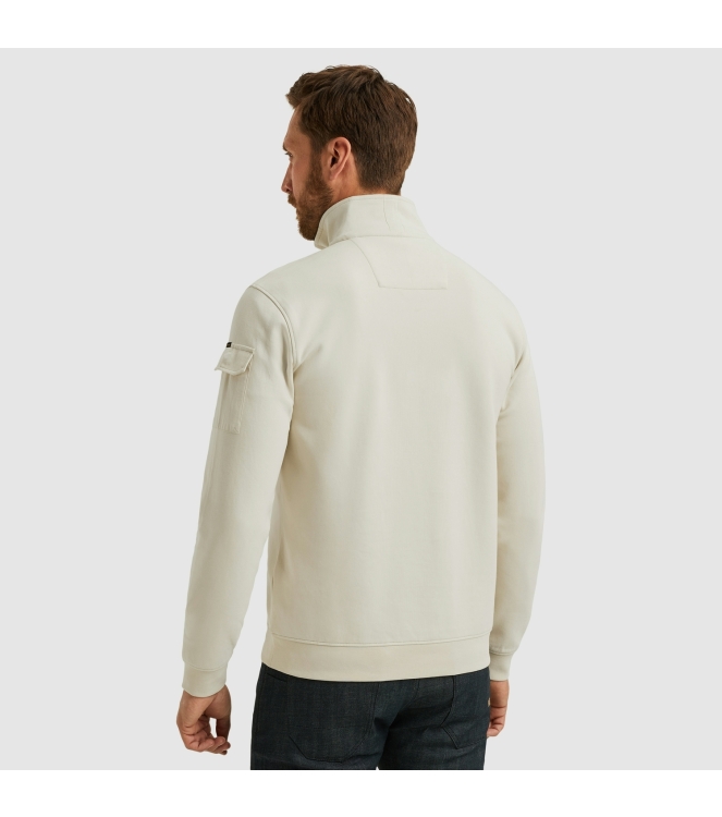 PME Legend Half zip collar interlock jersey 7013 Bone white