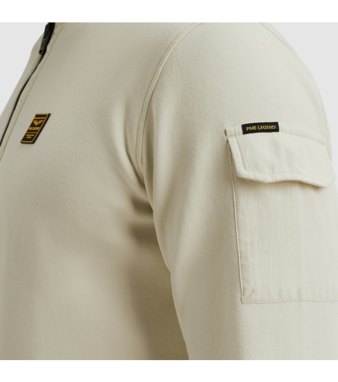 PME Legend Half zip collar interlock jersey 7013 Bone white