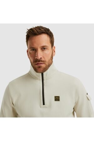 PME Legend Half zip collar interlock jersey 7013 Bone white