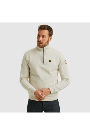 PME Legend Half zip collar interlock jersey 7013 Bone white
